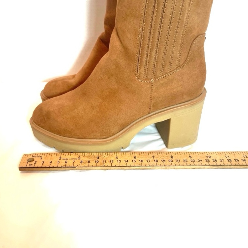 Universal Thread Tan/Camel Stack Heel Lace Up Ank… - image 5